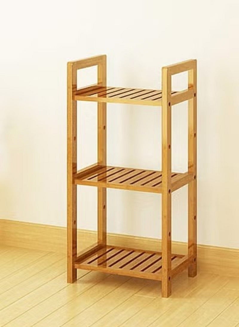 زوبا وحدة رفوف خشبية لغرفة المعيشة مكونة من 3 طبقات مصممة بشكل بسيط وانيق خصيصًا لديكور المنزل - Image 1